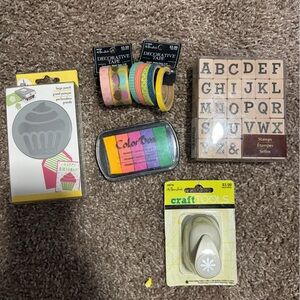 Crafting Supplies Set with Stamps and Decorative Tape